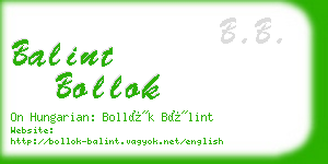 balint bollok business card